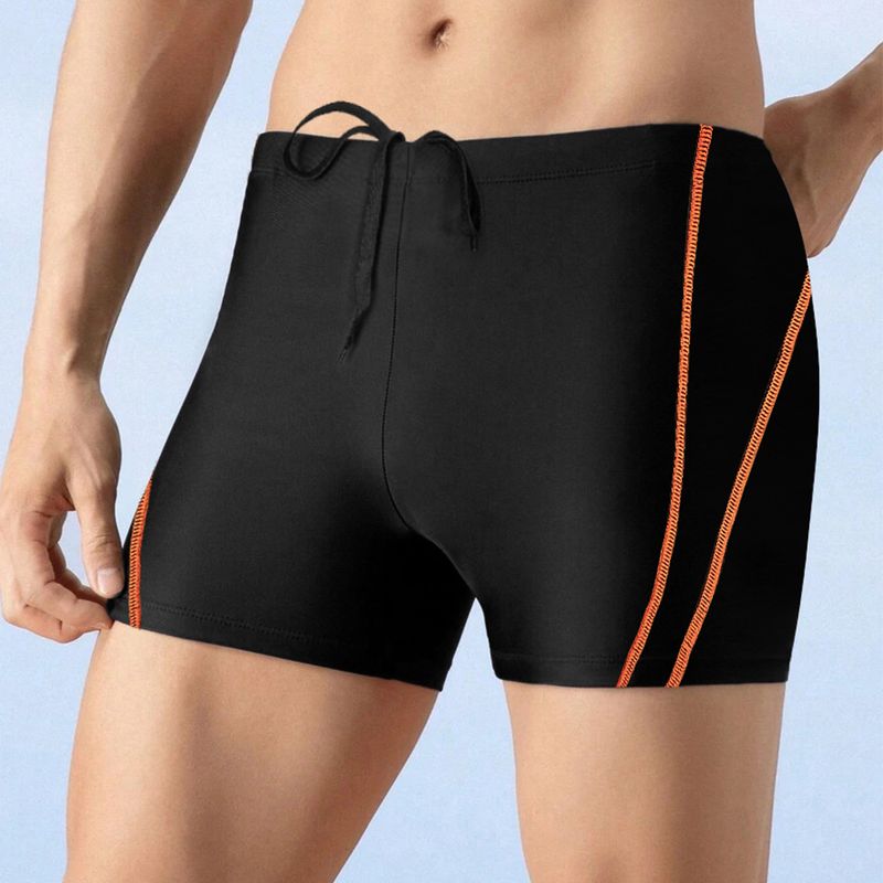 Men's Quick-Dry Swim Trunks - Solid Color With Adjustable Drawstring & Anti-Ride Up Design (Perfect For Swimming & Beach Activities)​_voghion.com