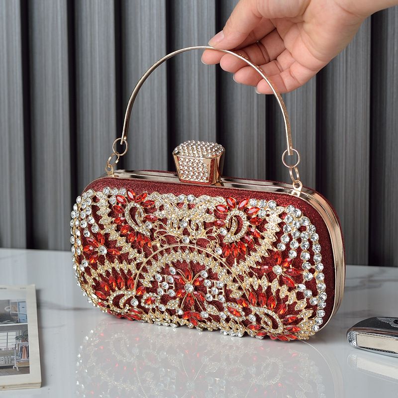 Pochette de soirée en diamant pour femmes, pochette dorée de mariage, sac à bandoulière avec chaîne, petit sac à main de fête avec poignée en métal, 2023_voghion.com