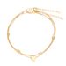 SHEIN Style Round Bead Double Layer Peach Heart Creative Simple Alloy Anklet_voghion.com