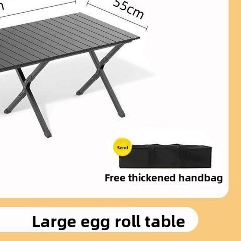 Outdoor Folding Egg Roll Camping Portable Picnic And Chair Stall Setup Table Equipment Set_voghion.com