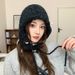 Bow sheep horn buckle drawsring balaclava Korean version auumn and winer versaile warm woolen ear proecion cold_voghion.com
