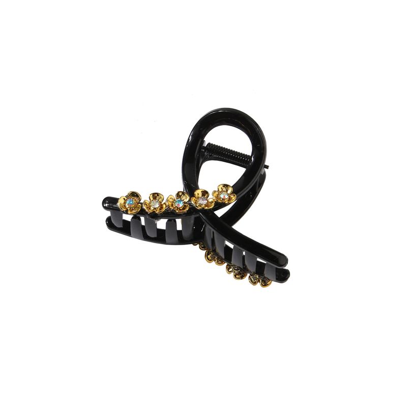 Guanyang Korean version of the medium-sized rhinestone flower hairpin hairpin female niche high-end shark clip half-tied hair accessories_voghion.com