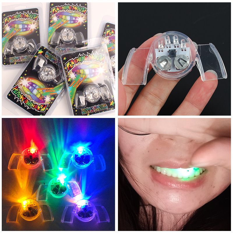 Luminous Toys Halloween Glow TPR Toy Flashing Teeth Bar Masquerade Transparent Luminous Tooth Lamp_voghion.com