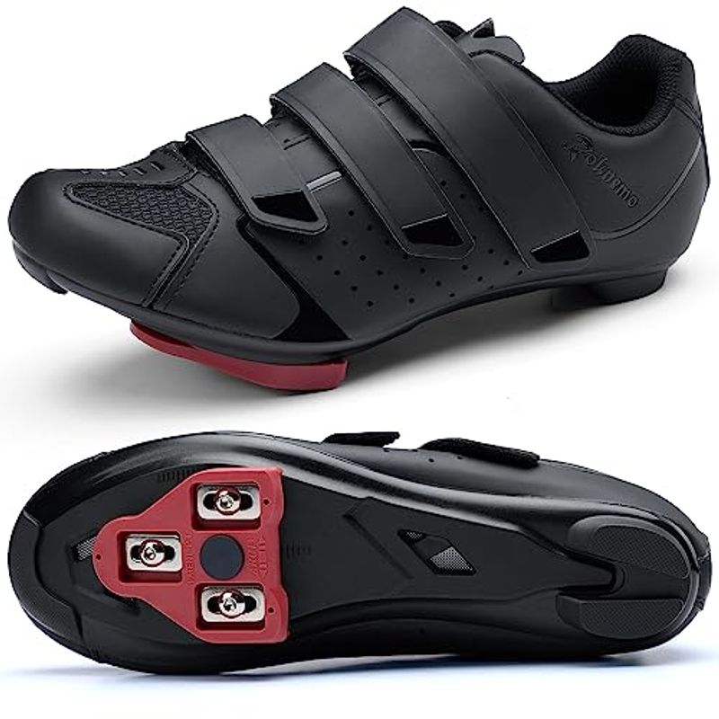 Mens Compatible Peloton & SPD 2 Clips Unisex Spin Bicycle Shoes With 3 Bolt Look Delta Cleats - Indoor Outdoor Road Bike_voghion.com