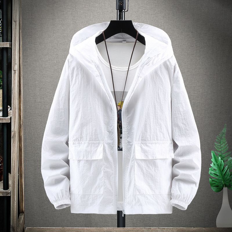 Men's clothing New summer solid color sun protection clothing jacket men's fat plus size trend loose fat sun protection clothing fishing clothing_voghion.com