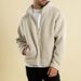 Heren Sherpa Zip Jacket met opstaande kraag – Winter Streetwear Fleecejas (Winddichte mix van polykatoen, praktische zakken, S-XXXL, neutrale tinten)_voghion.com
