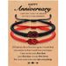 Set di braccialetti intrecciati per coppie di uomini e donne, in corda nera e rossa, intrecciati a mano e regolabili, con scritta "Anima Gemella", in bianco e nero._voghion.com