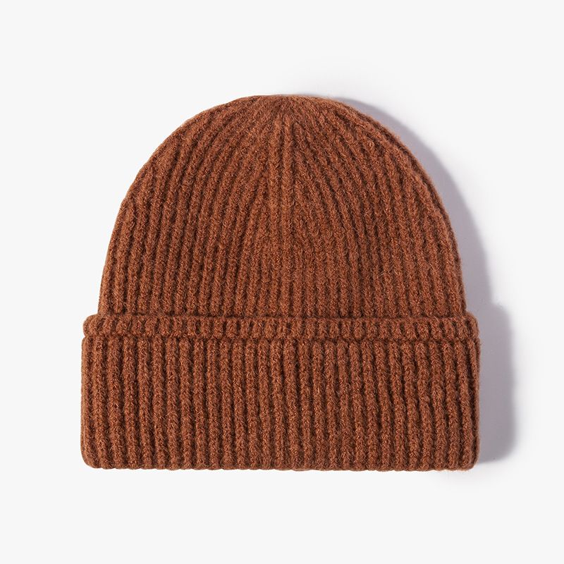 Korean Single Color Men's And Women's Knitted Hats For Autumn And Winter Cycling And Shopping Fashionable Flip Up Woolen Hats_voghion.com
