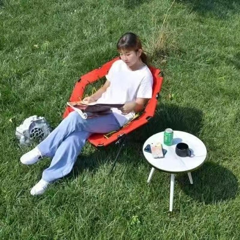 Silla plegable para deportes al aire libre, nueva, circular, portátil, para acampar y pescar._voghion.com