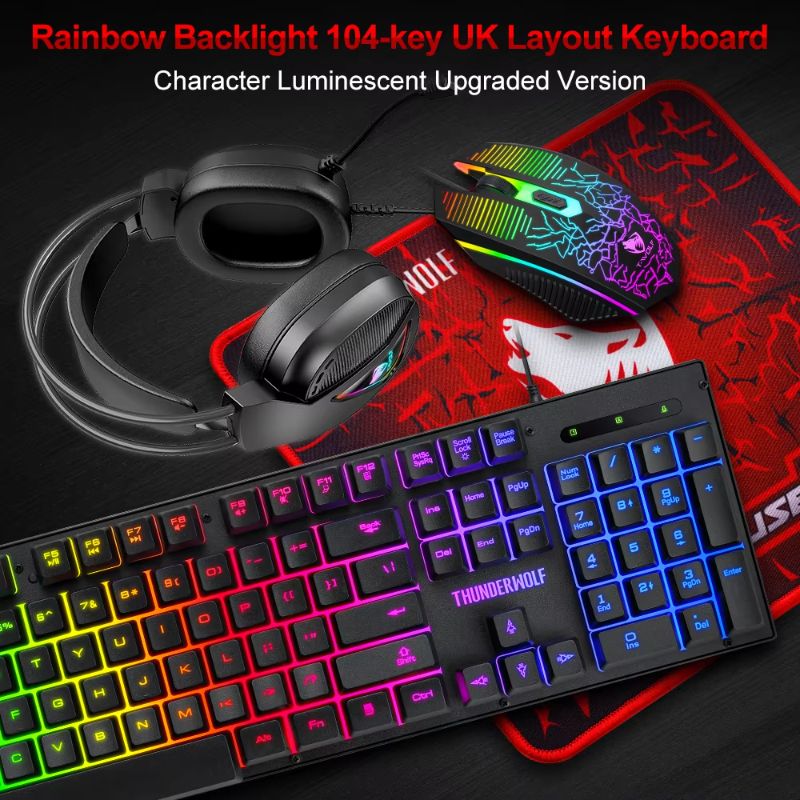 4 In 1 Gaming Keyboard And Mouse And Gaming Headset And Mouse Pad Wired LED RGB Backlight Keyboard Combo For Desktop Computer PC_voghion.com