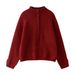 Women's Alpaca Wool Sweater – Soft & Warm Crewneck Pullover With Half-Zip, Cozy Oversized Knit For Fall & Winter_voghion.com