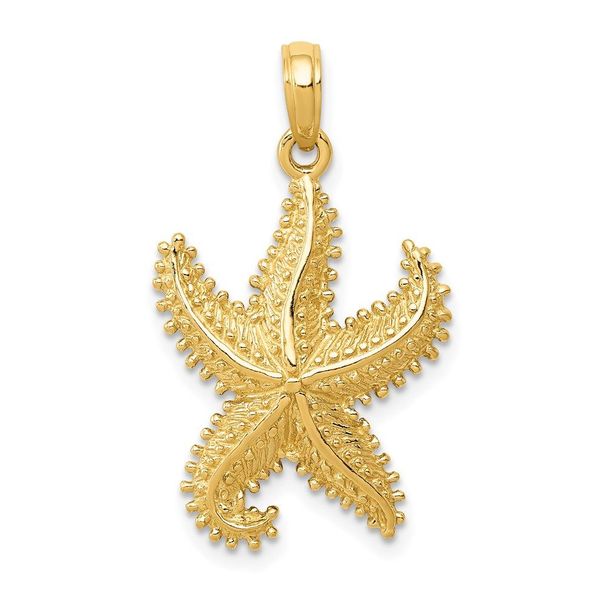 14k Polished Open-Backed Starfish Pendant_voghion.com