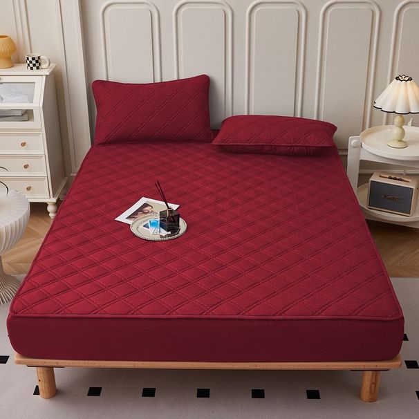 Hochwertiges gestepptes Spannbettlaken – weich gebürstetes Polyester, tiefes Taschengummi (passend für 2 m breite Matratzen, mehrere Farben und Größen)_voghion.com