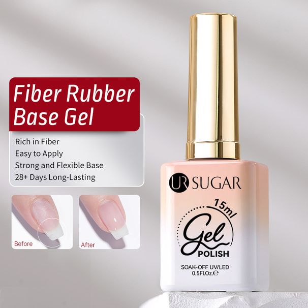 UR SUGAR 2-in-1 Fiber Repair Rubber Base Gel - Multi-Functional Structure Reinforcement & Nail Strengthening UV Gel_voghion.com