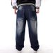 Moška oblačila Plus Size Trendy Hip Hop Jeans Plus Size Moške Hip Hop Oprane Vezene Ohlapne Casual Skateboard Hlače_voghion.com