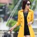 Spring And Autumn New Korean Version Slim Fit Sleeved Solid Color Lace Medium Long Windbreaker Women's Spring Style_voghion.com