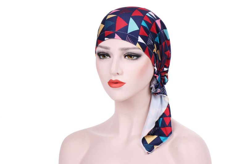 Ženske kape Turban s printom od tkanine, šešir s velikim repom, cvjetni zakrivljeni turban, religijski šešir, Indijski šešir_voghion.com