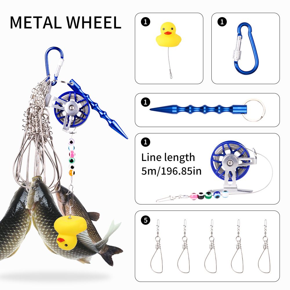 Esca Live Clip Giant Wheel Lock Anti-tensione in acciaio inossidabile Accessori per la pesca Corda da pesca anti-amo portatile_voghion.com