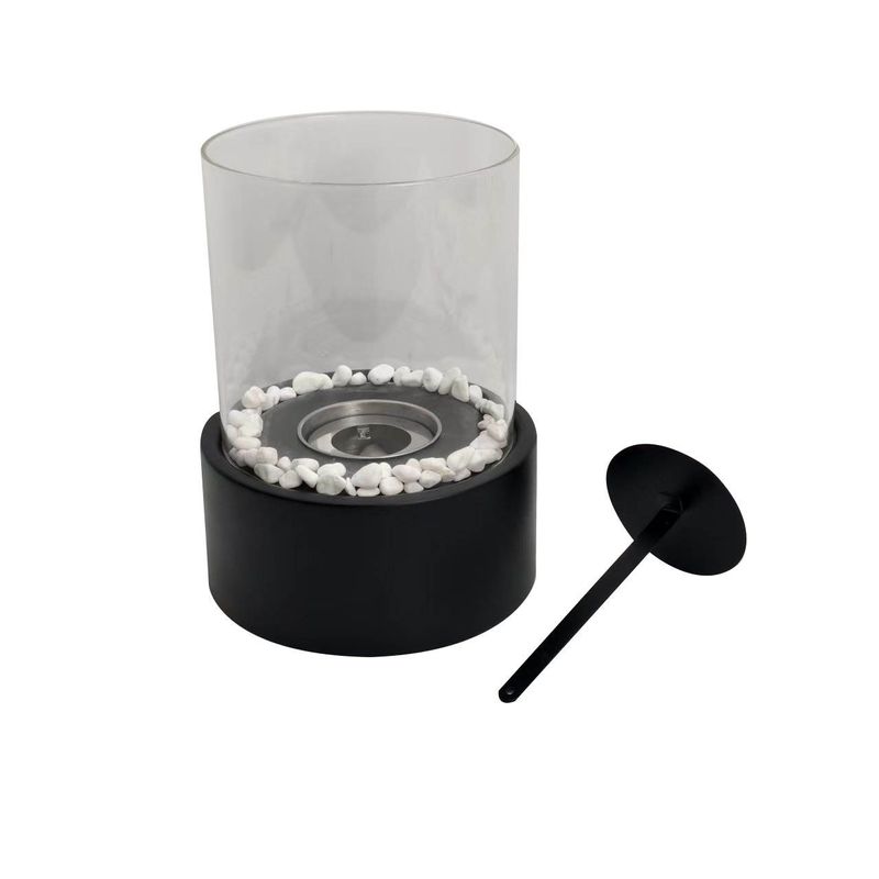 Desktop Alcohol Large Fireplace Table Portable Real Fire Heating Stove Round Glass Bar Flame Atmosphere Lamp_voghion.com