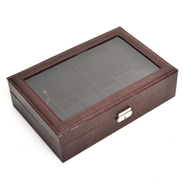 kellakast kohapeal hulgimüük kõrgekvaliteediline õlivaha nahast plüüsis lukk 12 Kella hoiukarp_voghion.com