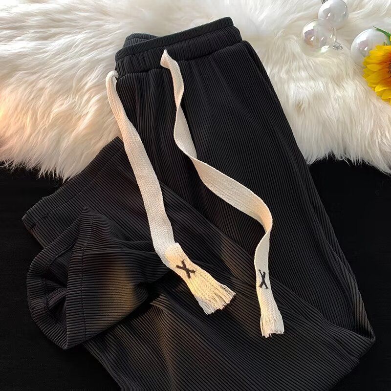 Men's Clothing Wide Leg Pants Thin Straight Loose Casual Pants Drape Mopping Pants_voghion.com