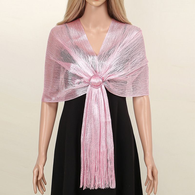 Cross border hot selling gold and silver silk shawl flat scarf bride bridesmaids dance party wedding dress evening dress shawl_voghion.com