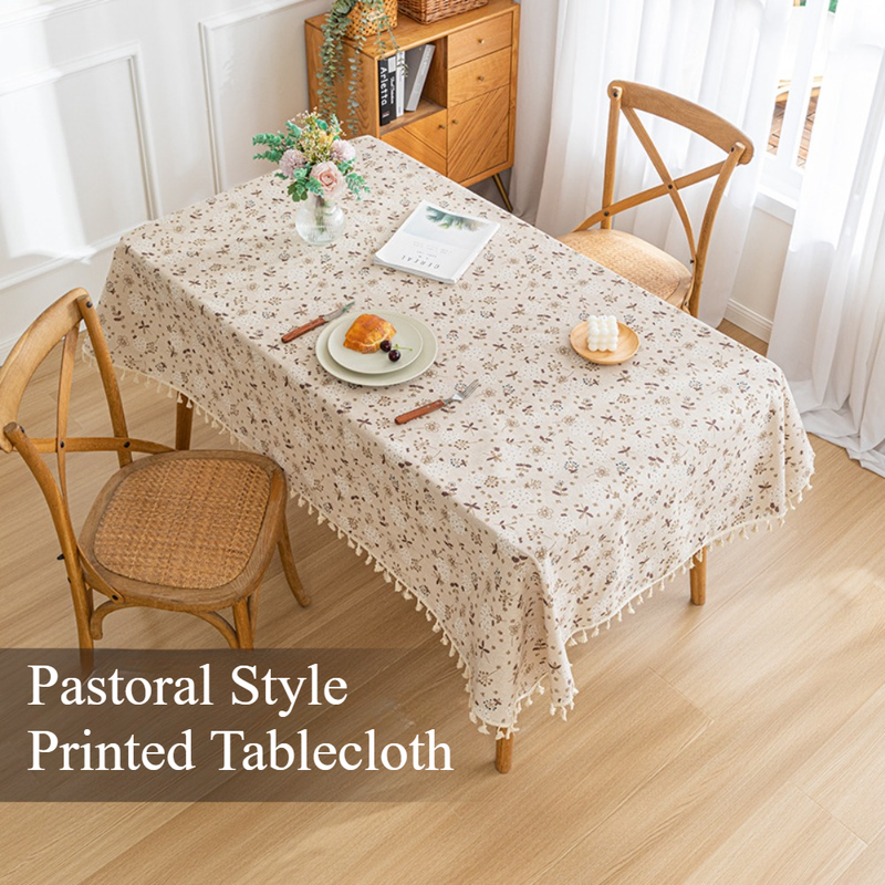 Charming Pastoral Tablecloth - Rectangular, Tassel-Trimmed, Ideal for Restaurants and Celebrations_voghion.com