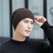 Hat versatile plush sweater autumn winter men's trendy cycling windproof and warm knitted with added label skiing hat_voghion.com