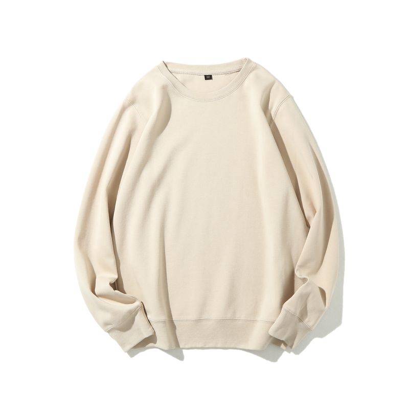 Herren Herbst AG300g Herren Gesundheitstuch einfarbig Langarm Rundhals Sweatshirt Herren Casual Trendy Marke Grenzüberschreitender Druck_voghion.com