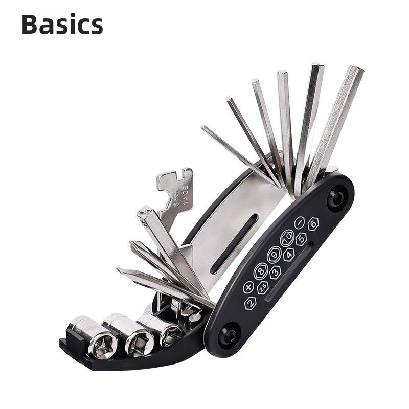 Fahrrad-Wartungsset, Reifen, tragbar, multifunktional, zusammenklappbar, Reparaturwerkzeug, Schraubenschlüssel-Set_voghion.com