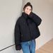 Women's Winter Short Puffer Jacket With Military Style, Loose Fit Thickened Quilted Coat, Fashionable Casual Outerwear For Women_voghion.com