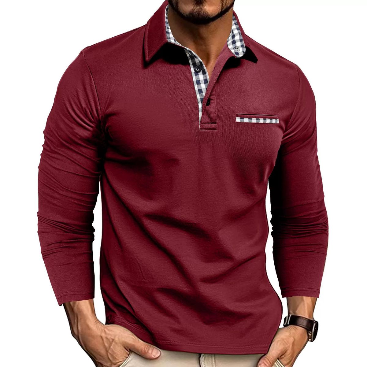 Herren Performance Langarm-Poloshirt – Atmungsaktive und feuchtigkeitsableitende Arbeitskleidung (S-XXXL, Stretch-Polyester, Kontrasteinsätze)_voghion.com