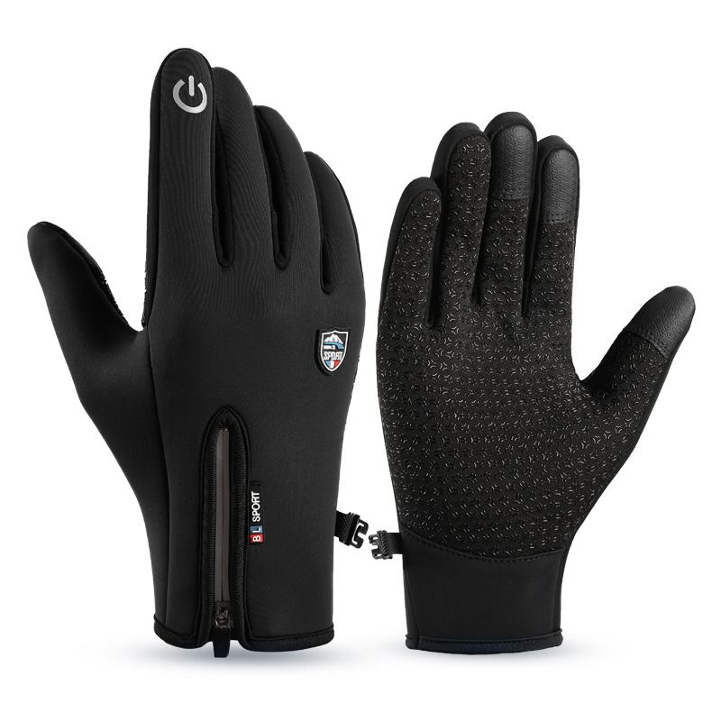 Unisex Touchscreen Winter Gloves – Windproof & Water-Resistant Motorcycle Gloves With Fleece Lining (Anti-Slip Grip, Upgraded Zipper Design)_voghion.com