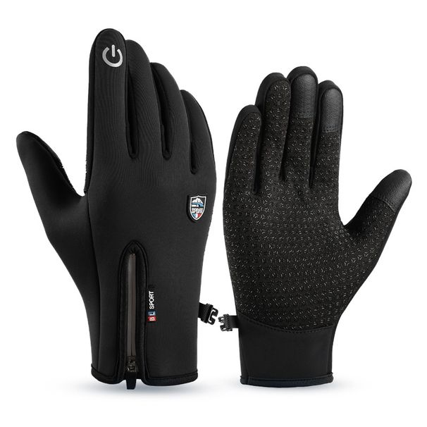 Unisex Touchscreen Winter Gloves – Windproof & Water-Resistant Motorcycle Gloves With Fleece Lining (Anti-Slip Grip, Upgraded Zipper Design)_voghion.com