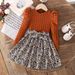 2024 herbst Neue Mädchen Langarm Kleid Gestrickte Pullover Kleine Und Mittlere Kinder Kleid Prinzessin Kleid_voghion.com