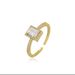 South Korea Dongdaemun Light Luxury Zircon Sparkling Ins Niche Design Square Diamond Cold Exquisite Ring Opening Female_voghion.com