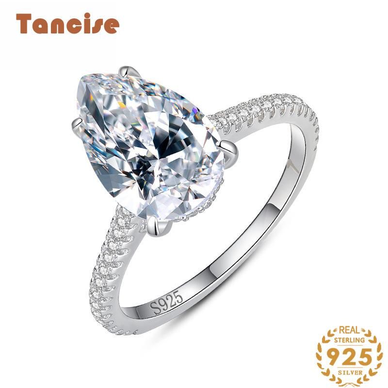  Tancise Clasic Zircon Inel Argint Bijuterii Doamnelor Nunta Promisiune Cadou de petrecere_voghion.com