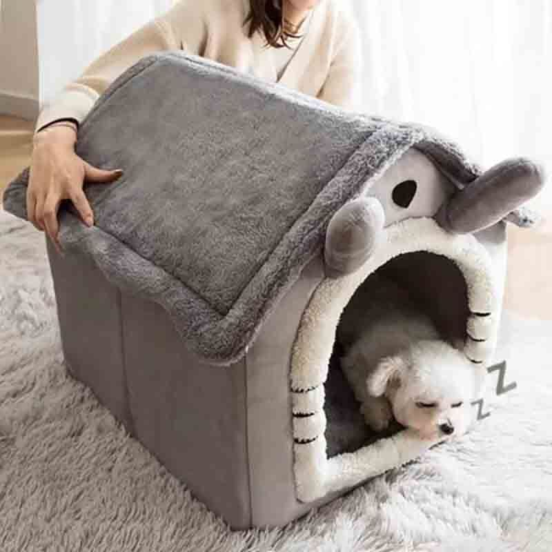 Indoor Warm Dog House Soft Pet Bed Tent House Dog Kennel Cat Bed With Removable Cushion Suitable For Small Medium Large Pets_voghion.com