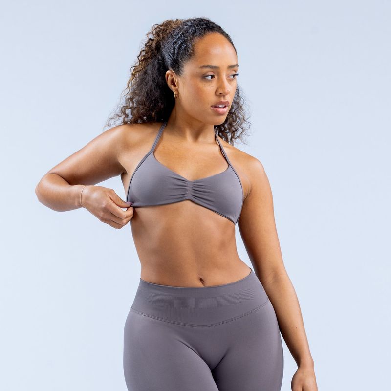 Damenbekleidung Neuer kleiner BH Hochmatter Nylon Neckholder-Straps-BH Nahtlos Fitness Bar Yoga Kleiner BH_voghion.com
