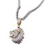 Punk Hip-Hop Wolf Head Lion Head Necklace Pendant Men's Collarbone Chain Trendy Brand All-Match Personalized Accessories_voghion.com