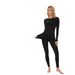 Women's Fleece-Lined Thermal Underwear Set - Winter Warmth Base Layer Top & Pants - Soft & Breathable - Black (S/M/L/XL)_voghion.com