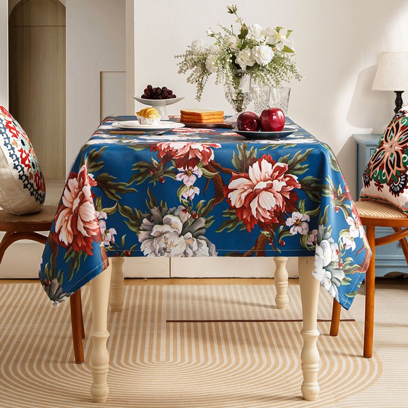 Tovaglia floreale barocca - Copritavolo da pranzo in poliestere impermeabile, antiscivolo e resistente al calore, per un arredamento classico e vintage._voghion.com