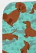 Red Dachshund Quilted Blanket 50x60 Artwork Pattern Quilted Throw Blanket for Bed, Couch, Sofa, Soft and Lightweight_voghion.com