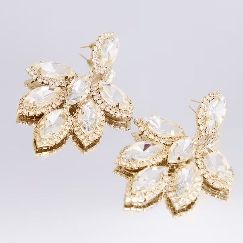 New Premium Leaf Earrings Ladies Gala Party Luxury Rhinestone Earrings Earrings_voghion.com