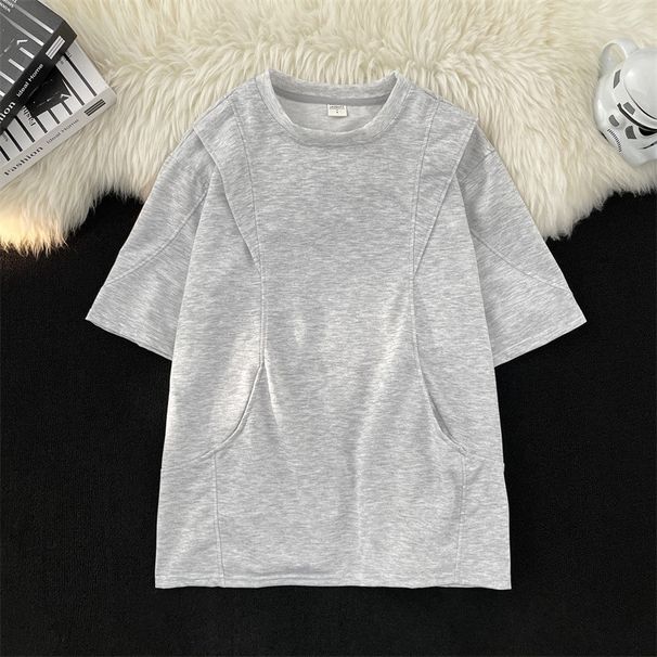 Retro Tasche Dekonstruktion Tasche Kurzarm T Ärmel Herren Top Ins Halbarm Trendy_voghion.com