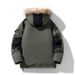 Heren winter parka met capuchon en afneembare bontkraag, dikke lange gewatteerde jas voor koud weer, casual bovenkleding_voghion.com