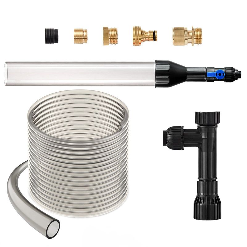 VEVOR Aquarium Vacuum Gravel Cleaner, 50 Ft PVC Hose Fish Tank Vacuum Gravel Cleaner, Siphon Fish Tank Cleaner Vacuum, 3 Types Of Brass Adapters, For Fish Tank Cleaning Gravel & Sand_voghion.com