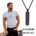 Collier à barre initiale Vnox pour homme, pendentif à barre verticale géométrique épaisse avec lettres A-Z, collier simple et décontracté, cadeau pour lui_voghion.com