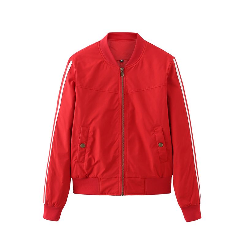 Abbigliamento femminile Bomber imbottito a righe di nuova moda_voghion.com