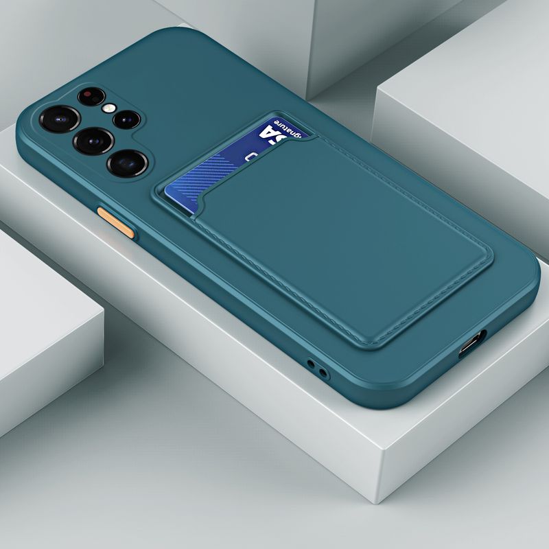 Skin Feel Silicone Case For Samsung A34 A54 A14 S23 Ultra S22 PLUS M23 M53 52 33 A23 A73 A13 A33 A53 A22 Soft Card Holder Cover_voghion.com